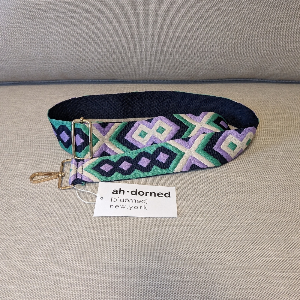 Ahdorned Lavender Cream Green Aztec Bag Strap